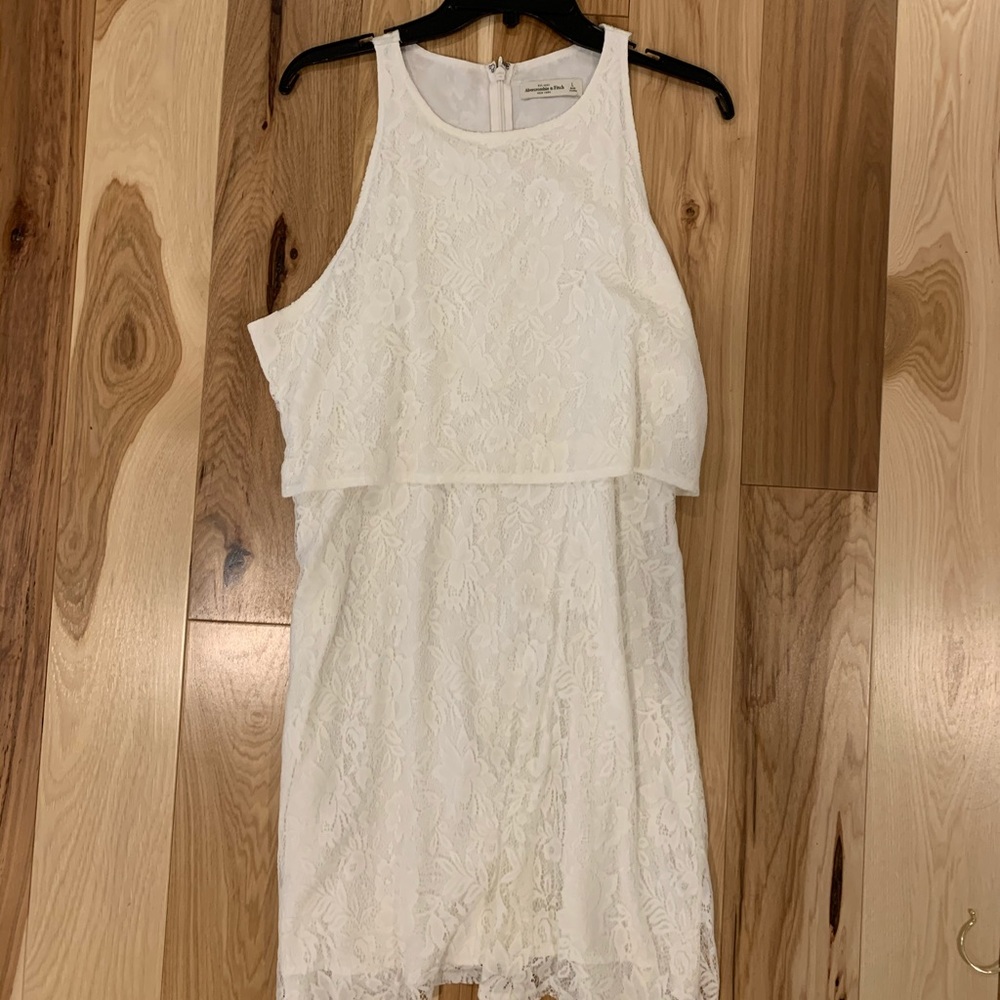 White lace shift dress